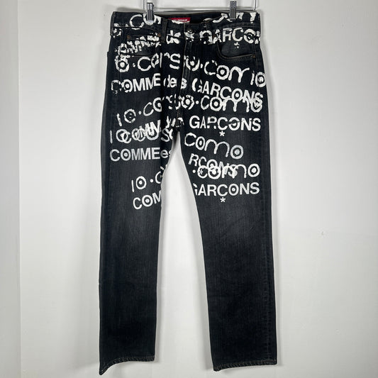 CDG x Junya Darkwash 10 Corso Como Painted Jeans Jeans Size 32