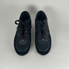 Chanel Triple Black Leather Trainers Size 11