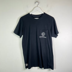 Chrome Hearts Black/Silver Vintage Square Cross Cemetery Pocket T-Shirt Size M