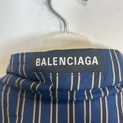 Balenciaga Navy Striped Padded Light Parka Size 54