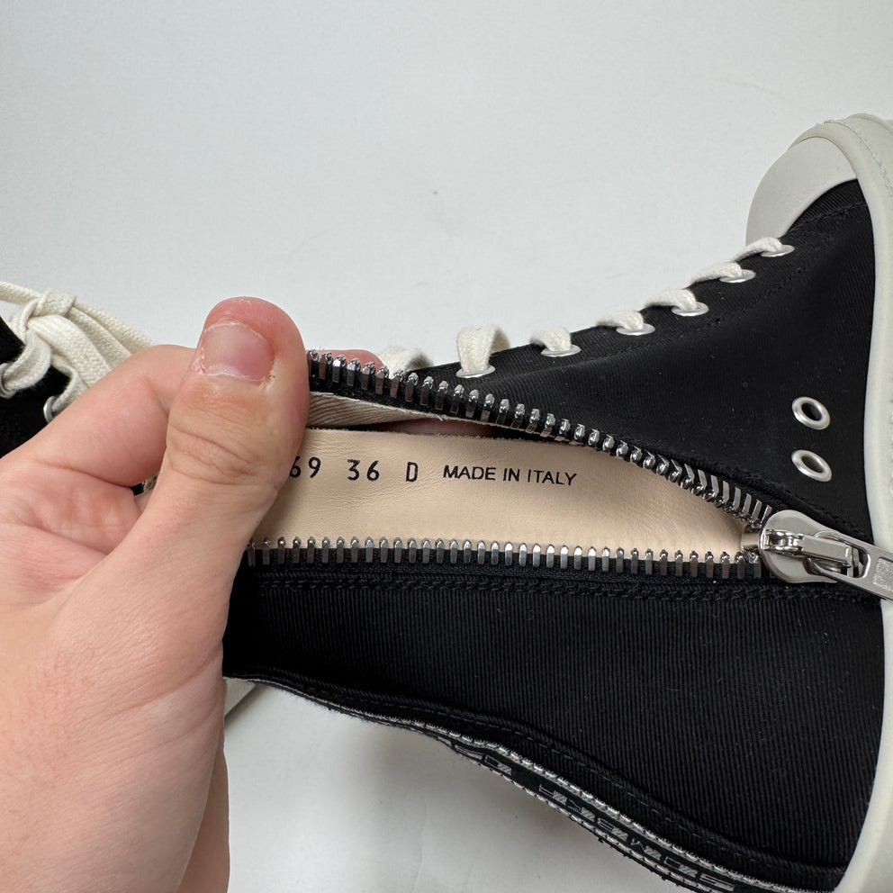 Rick Owens Drkshdw 'Sombra Oscura' High Top Ramones Size 36