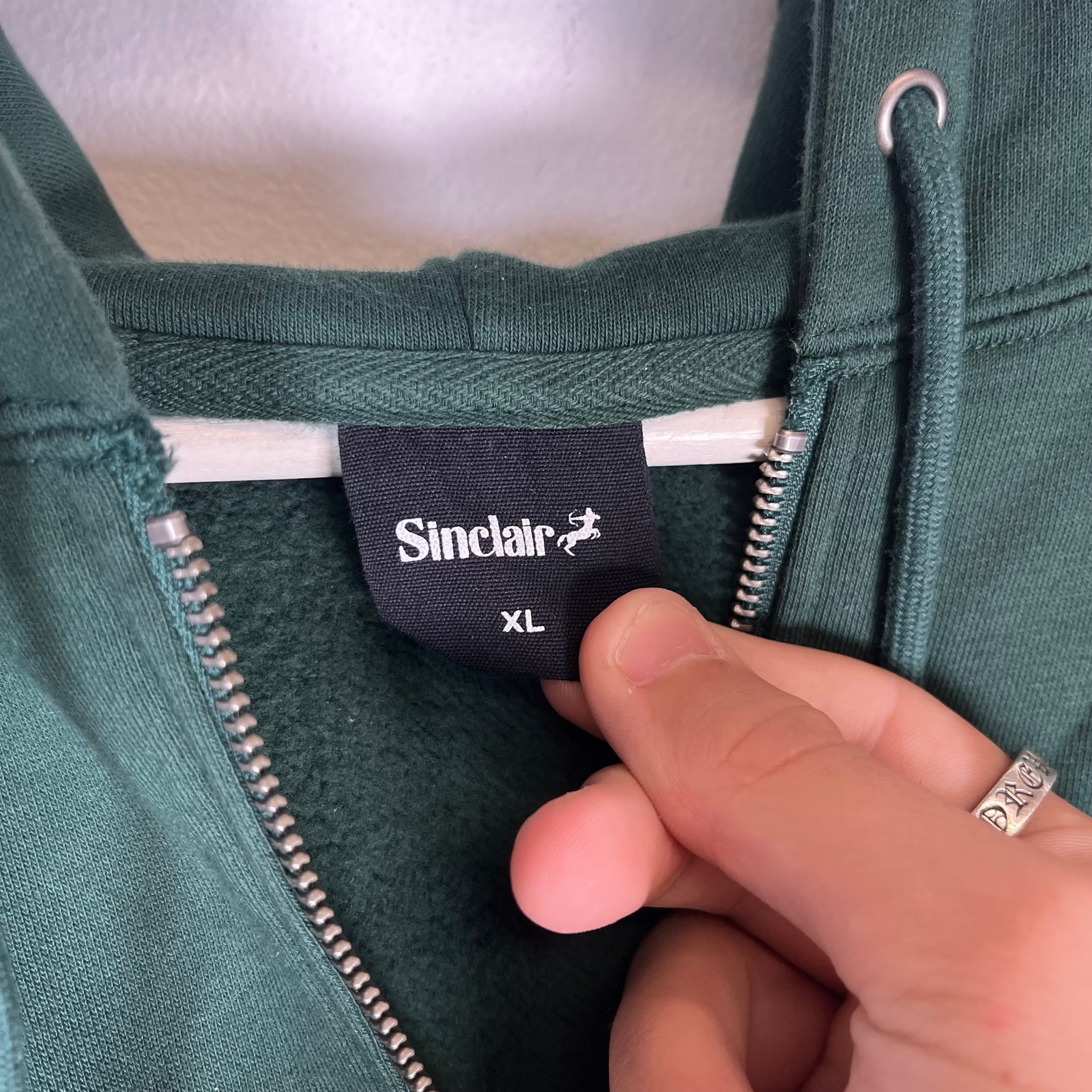 Sinclair Global Green Zip Up Hoodie Size XL
