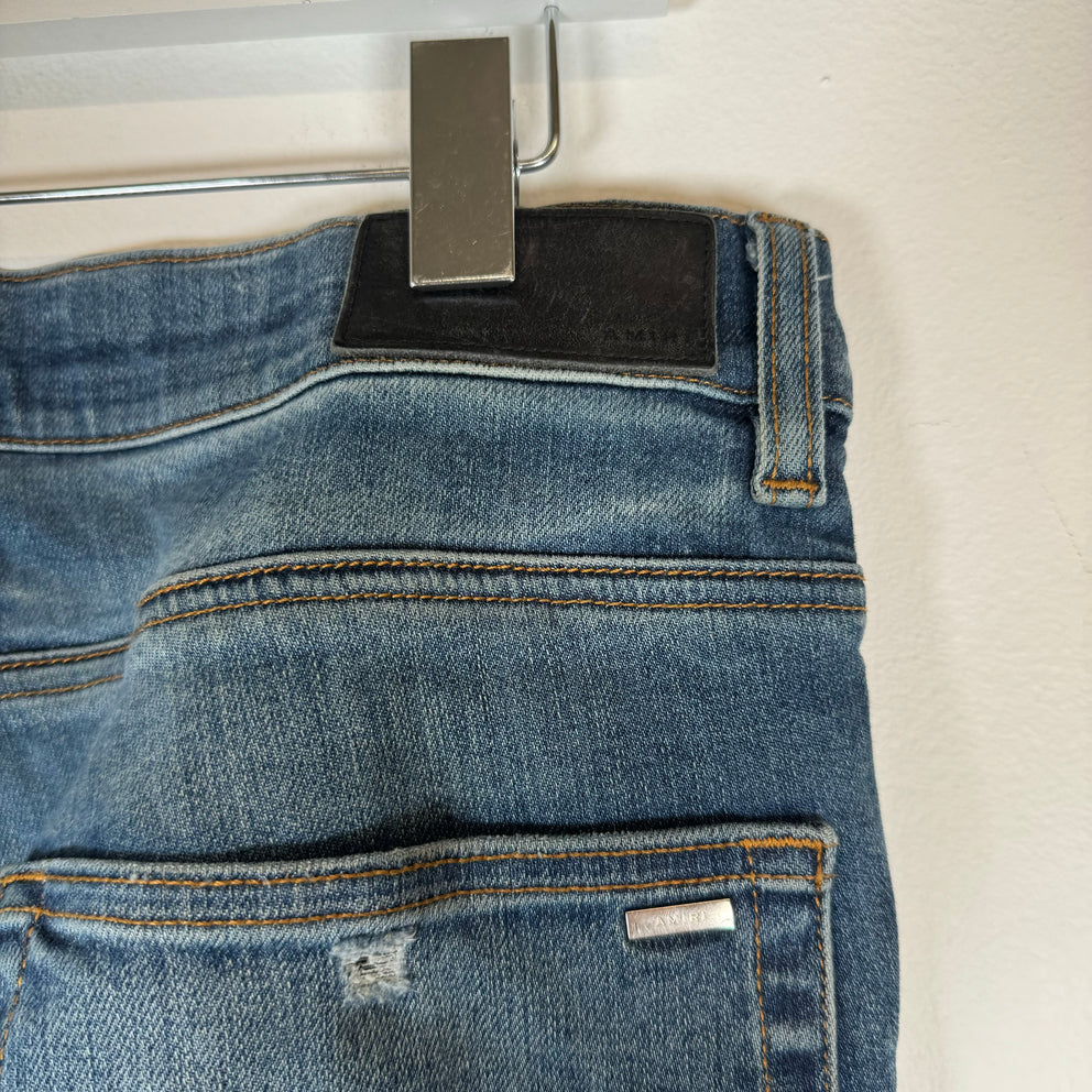 Amiri Blue MX1 Distressed Denim Jeans Size 34