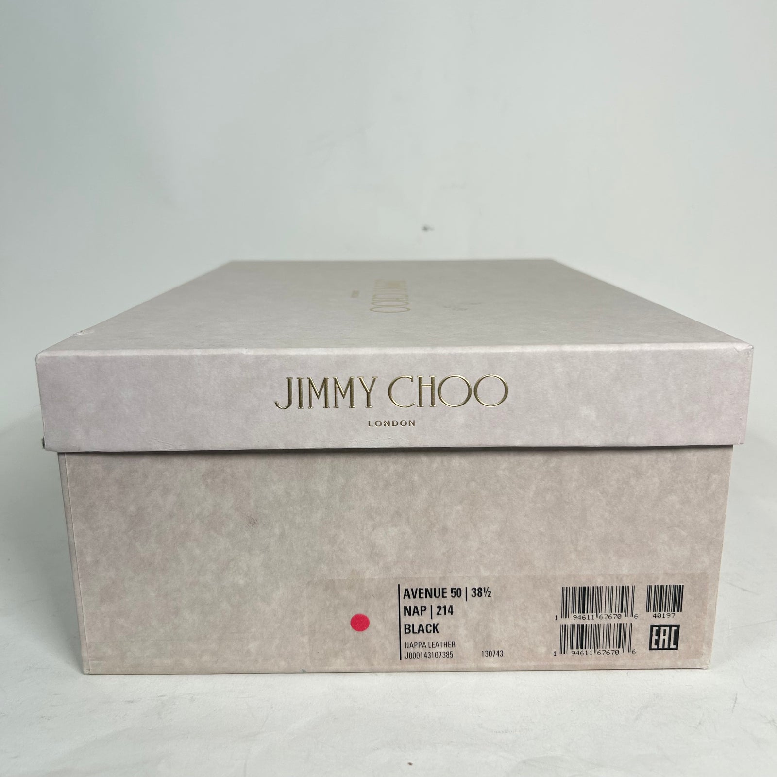 Jimmy Choo Black 85 Avenue Leather Sandal Size 38.5