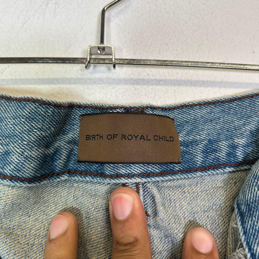 Birth of Royal Child Dirty-Washed Waxed Baggy Jeans