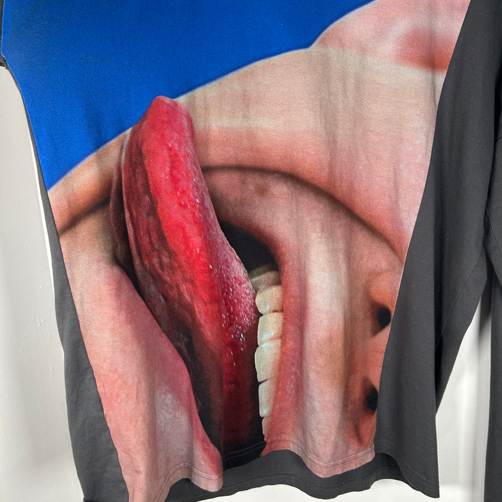 Marni Mouth Print Blue/Grey Longsleeve Size 50