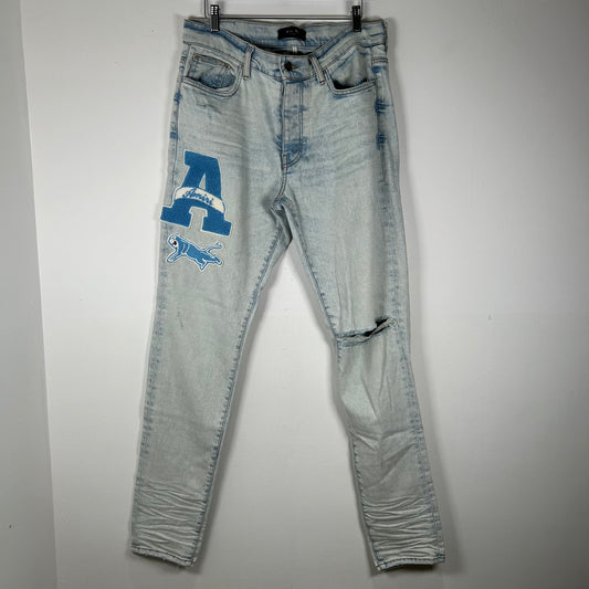 Amiri Tiger Blue Jeans Size 33