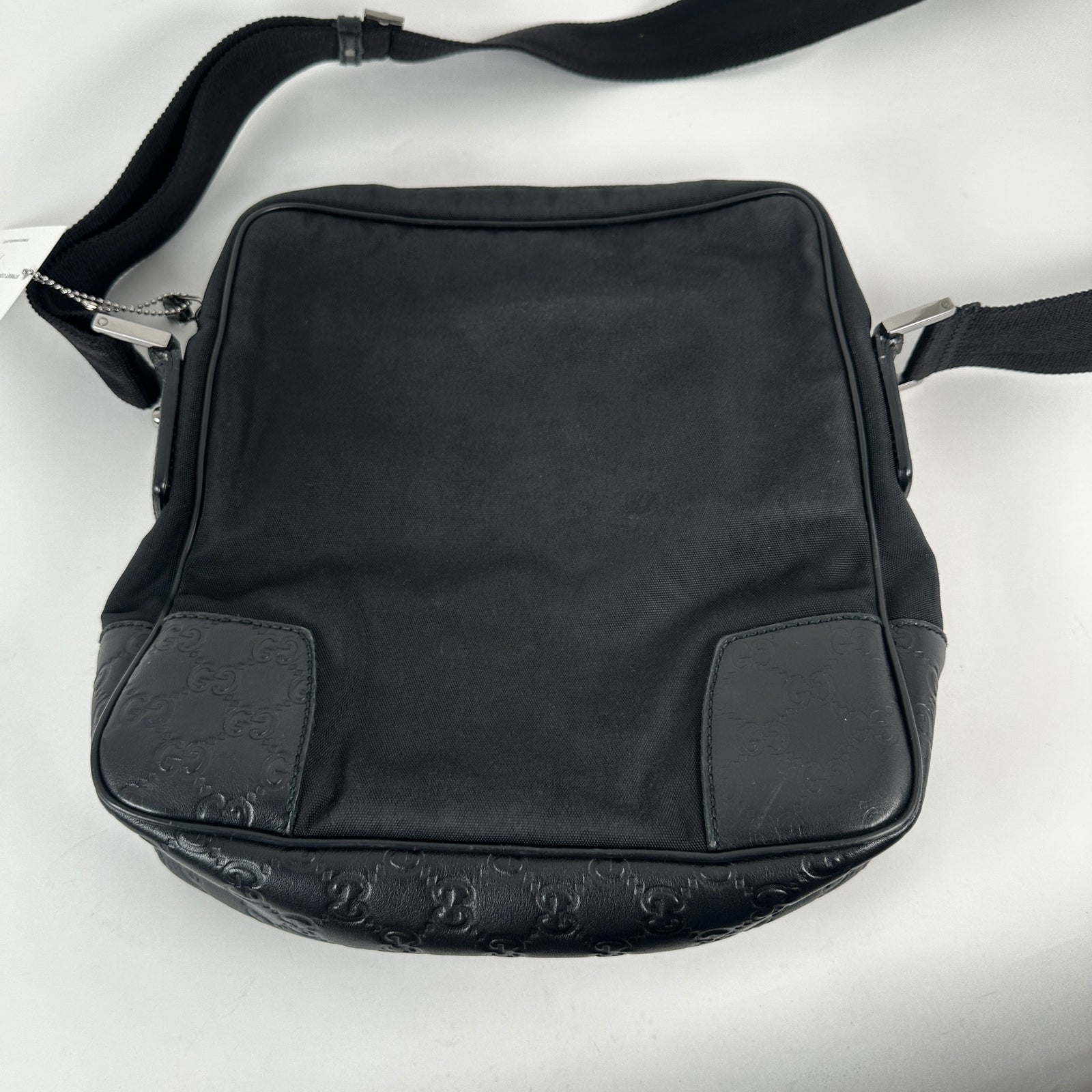 Gucci Black Leather Embossed Cross Body