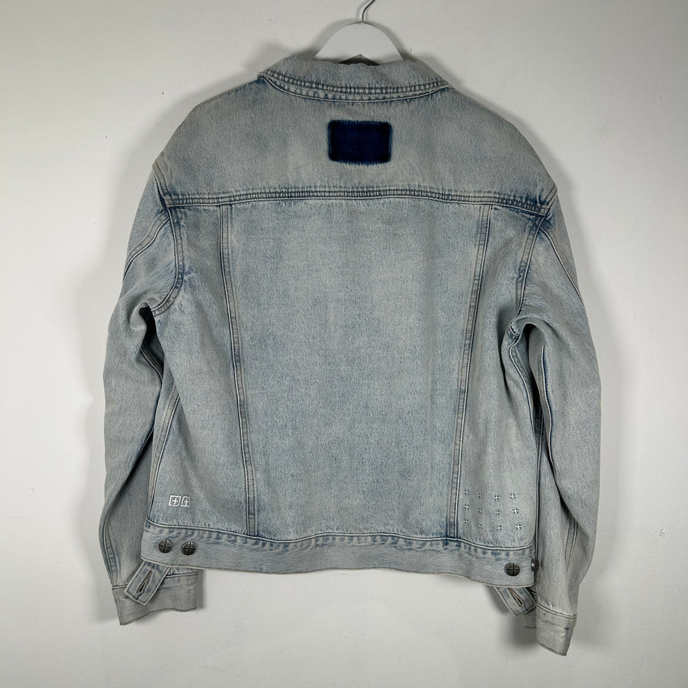 Ksubi Blue Rhinestone Denim Jacket Size S