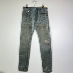 Dior Homme SS04 Bleu Claire Waxed Denim Jeans