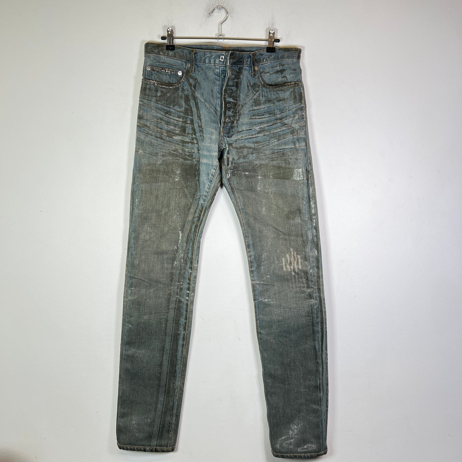 Dior Homme SS04 Bleu Claire Waxed Denim Jeans
