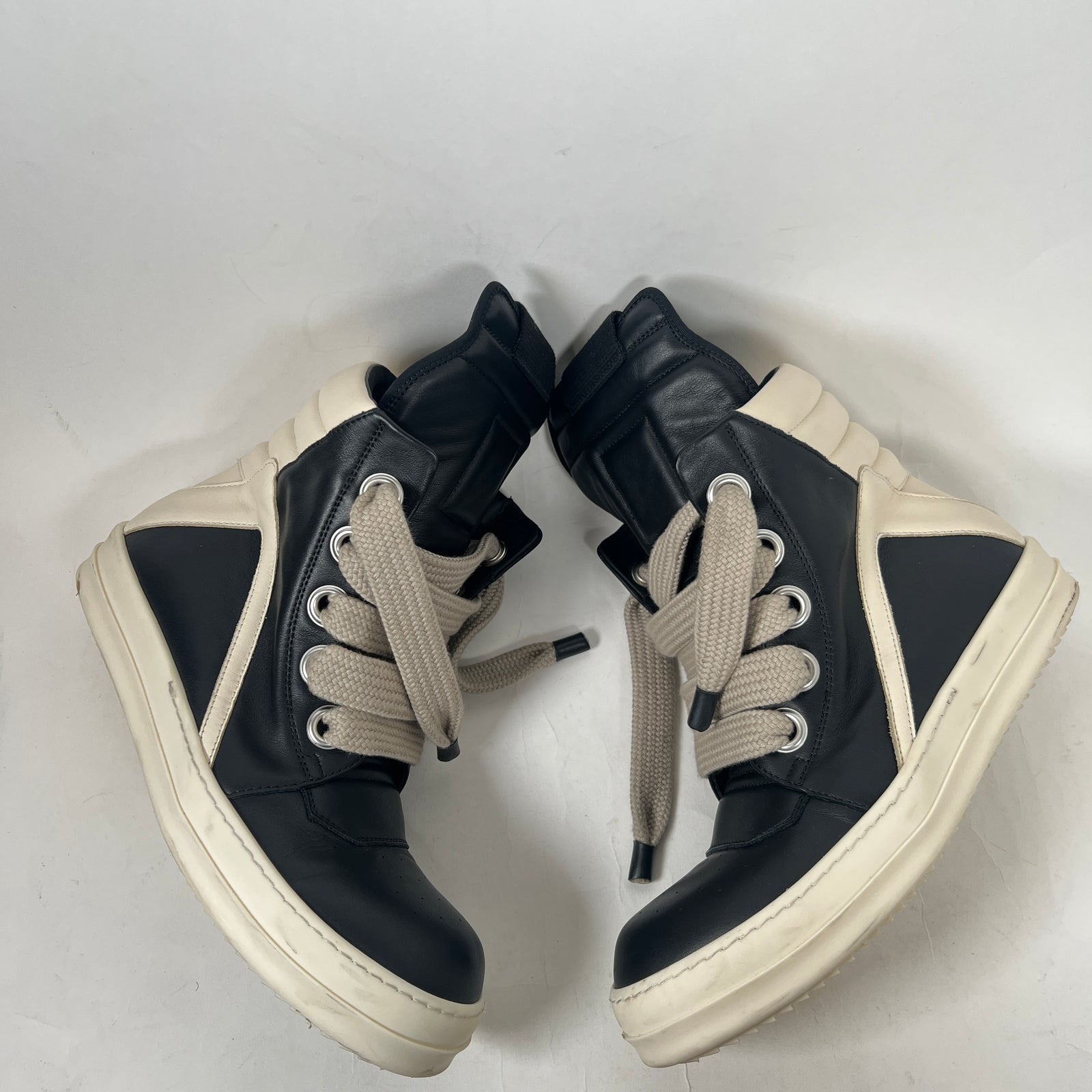Rick Owens Black Jumbo Lace Geobasket Size 42