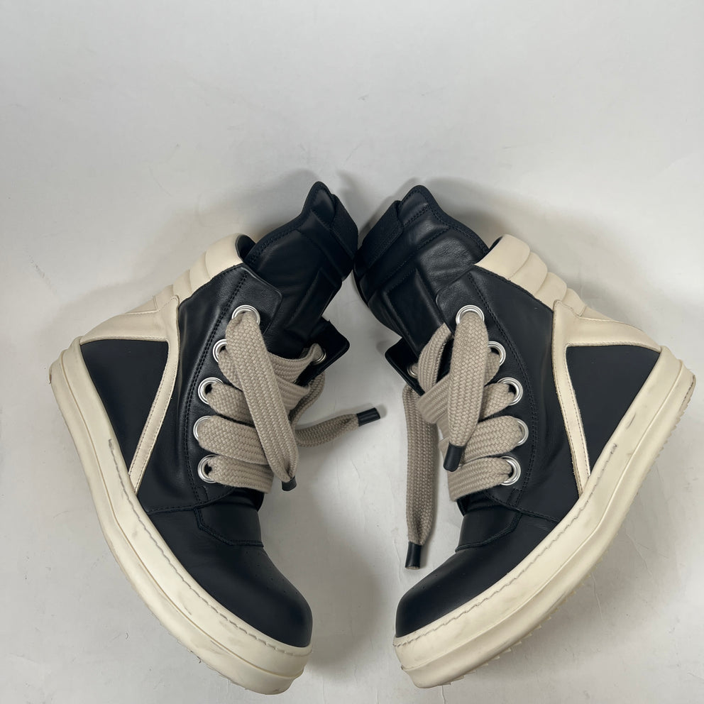 Rick Owens Black Jumbo Lace Geobasket Size 42