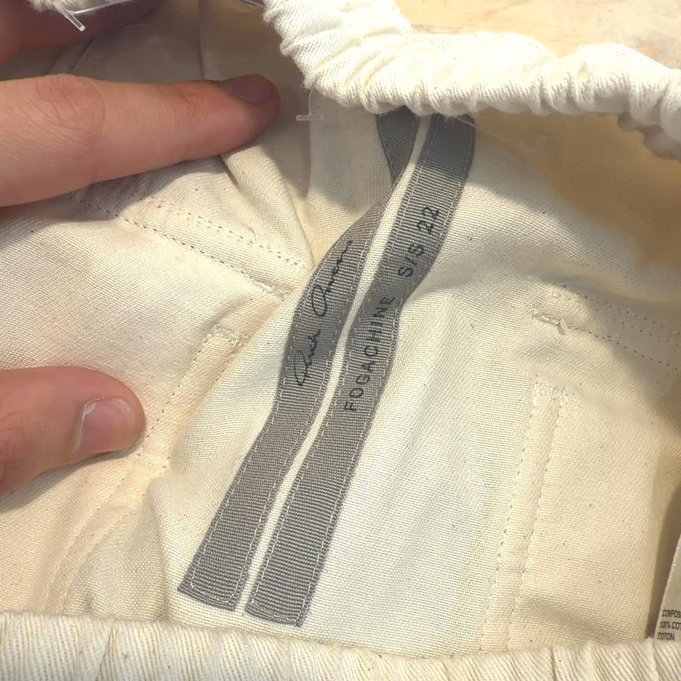 Rick Owens SS22 Fogachine Cotton Linen Drop-Crotch Pants