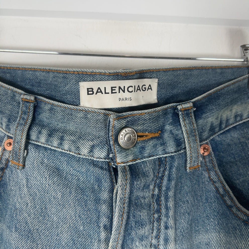 Balenciaga Light Wash Straight Leg Jean