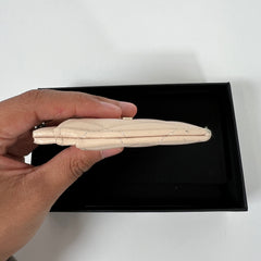 Chanel Beige Caviar Quilted Metal CC Card Holder