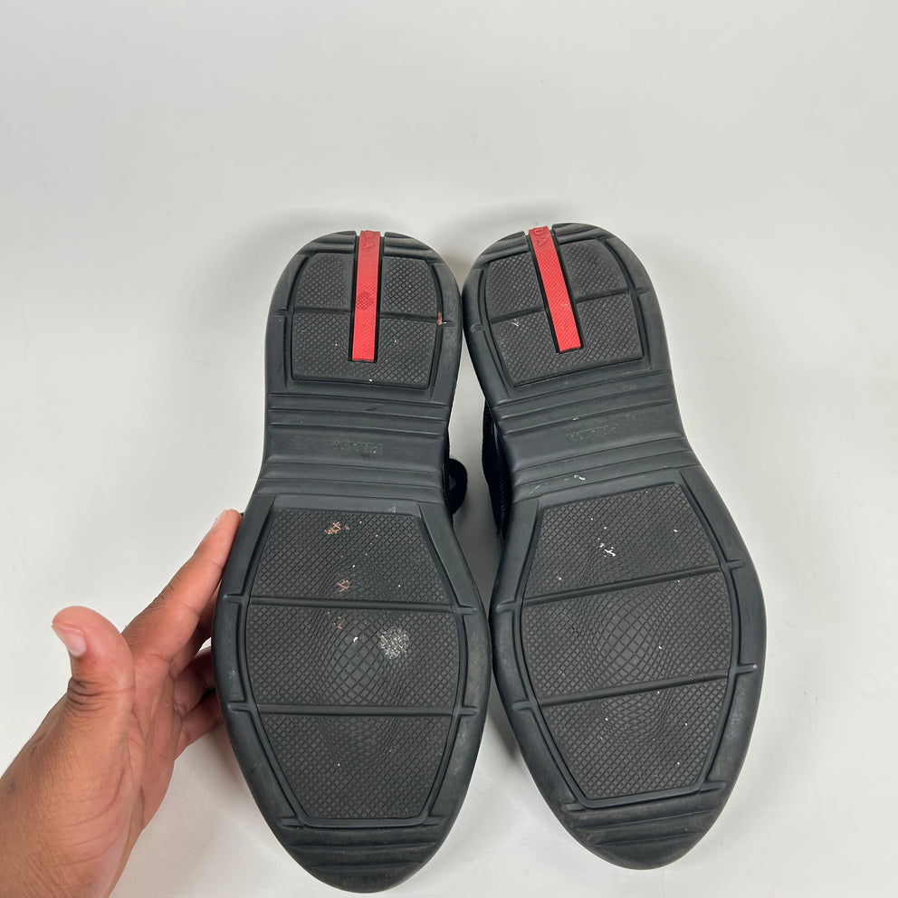Prada Black Patent Leather Cup Sneakers Size 9