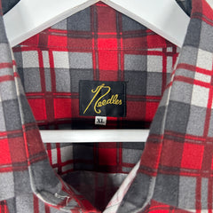 Needles Satin Lined Red Plaid Shirt Size XL
