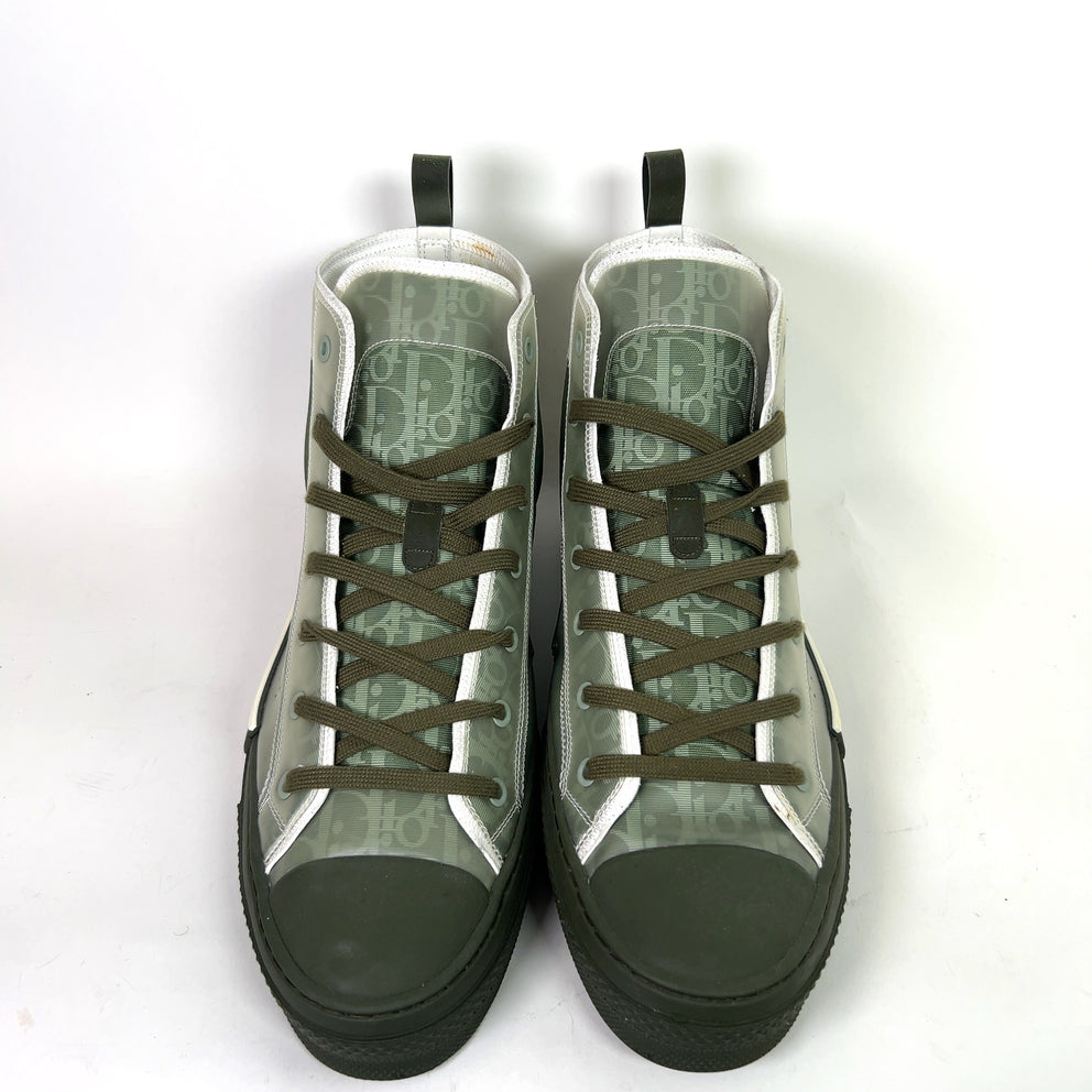 Dior B23 Green Oblique High-Top Sneakers