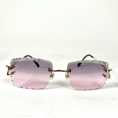 Cartier Pink C Decor Diamond Cut Glasses
