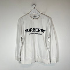 Burberry White Logo Sweater Size L