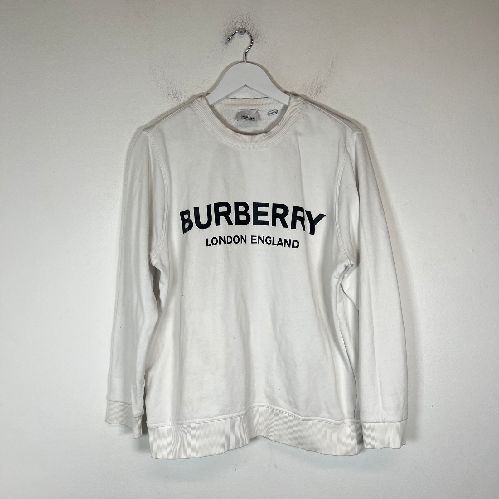 Burberry White Logo Sweater Size L
