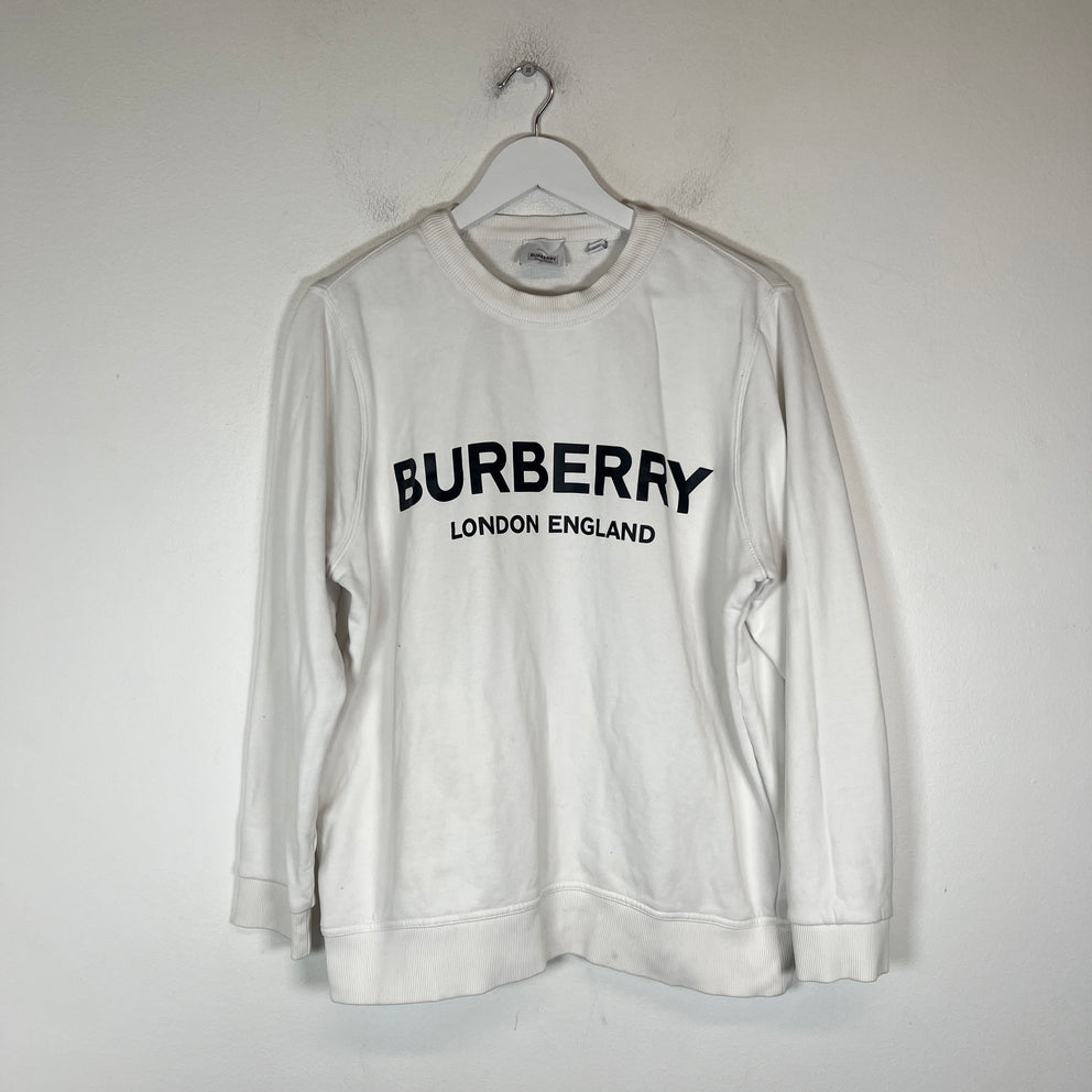 Burberry White Logo Sweater Size L