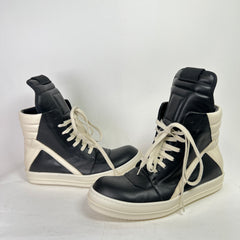 Rick Owens Black/Milk Geobasket Sneakers