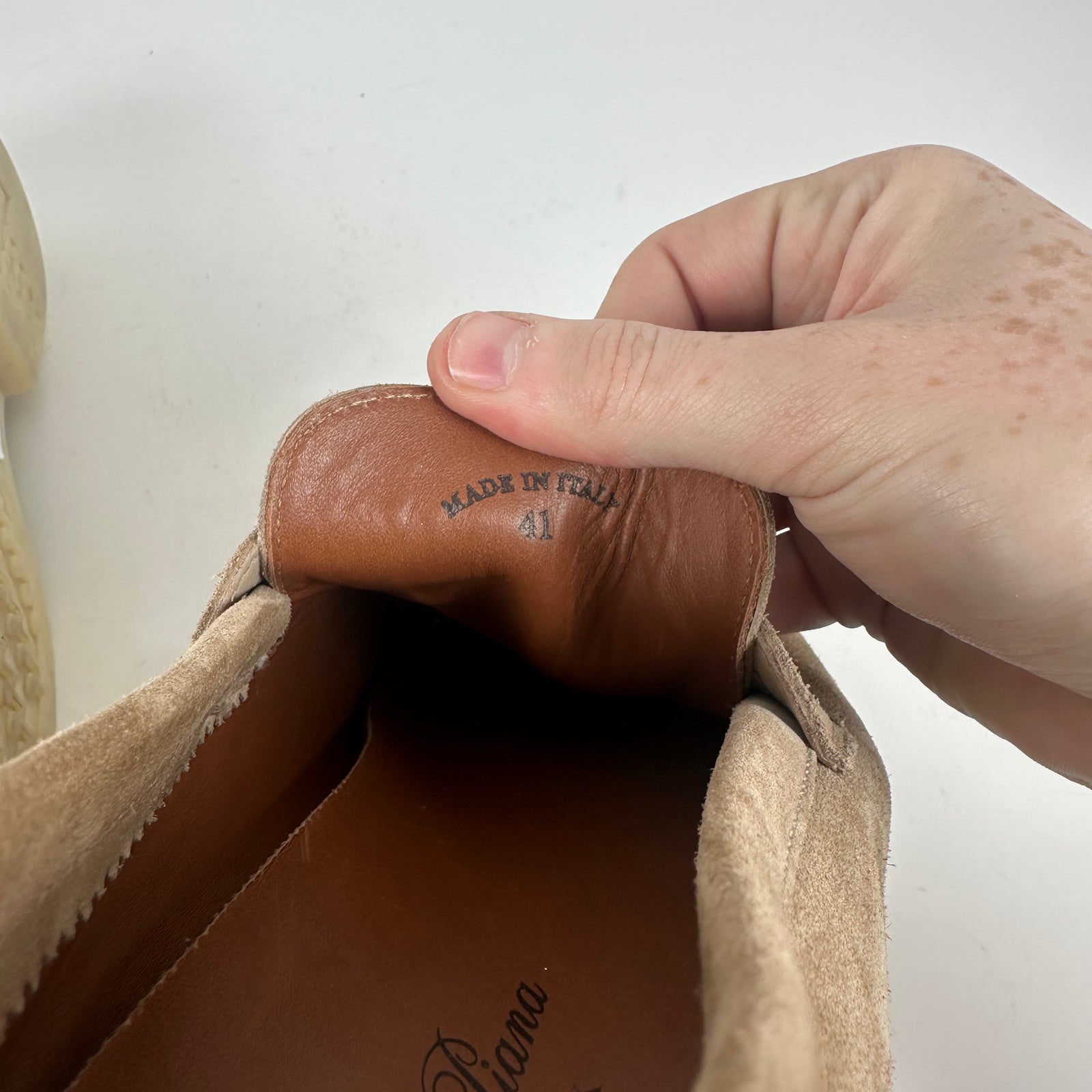 Loro Piano Biege Suede Summer Walker Size 41