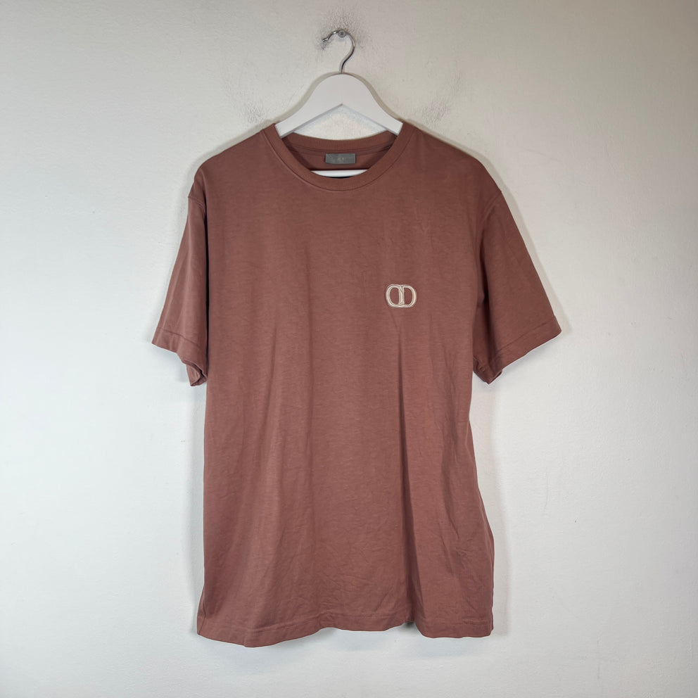 Dior Pink CD Icon Logo T-Shirt Size L