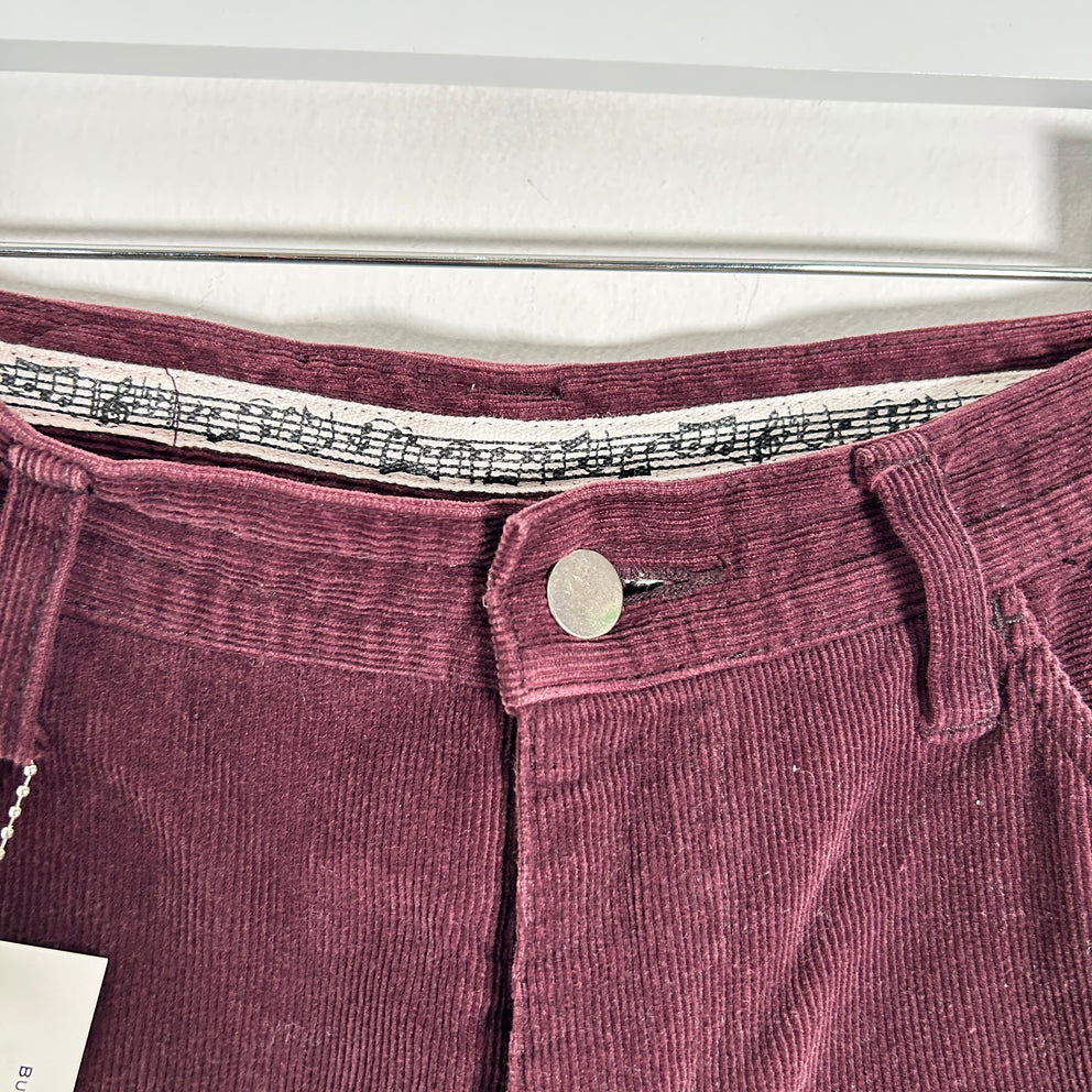 Number (N)ine Pain Burgundy Corduroy Pants Size 28x32