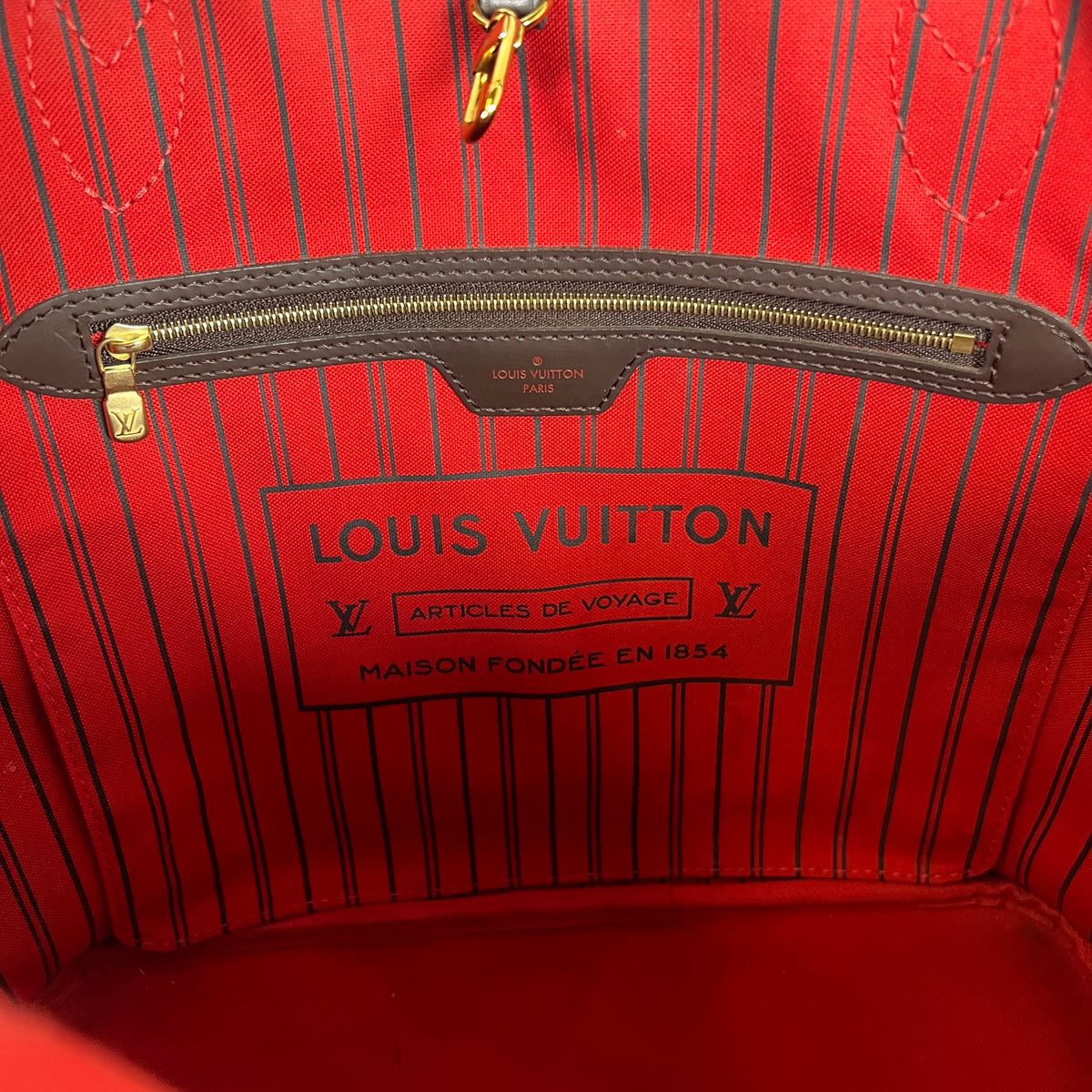 Louis Vuitton Damier Ebene Neverfull MM Toe Bag