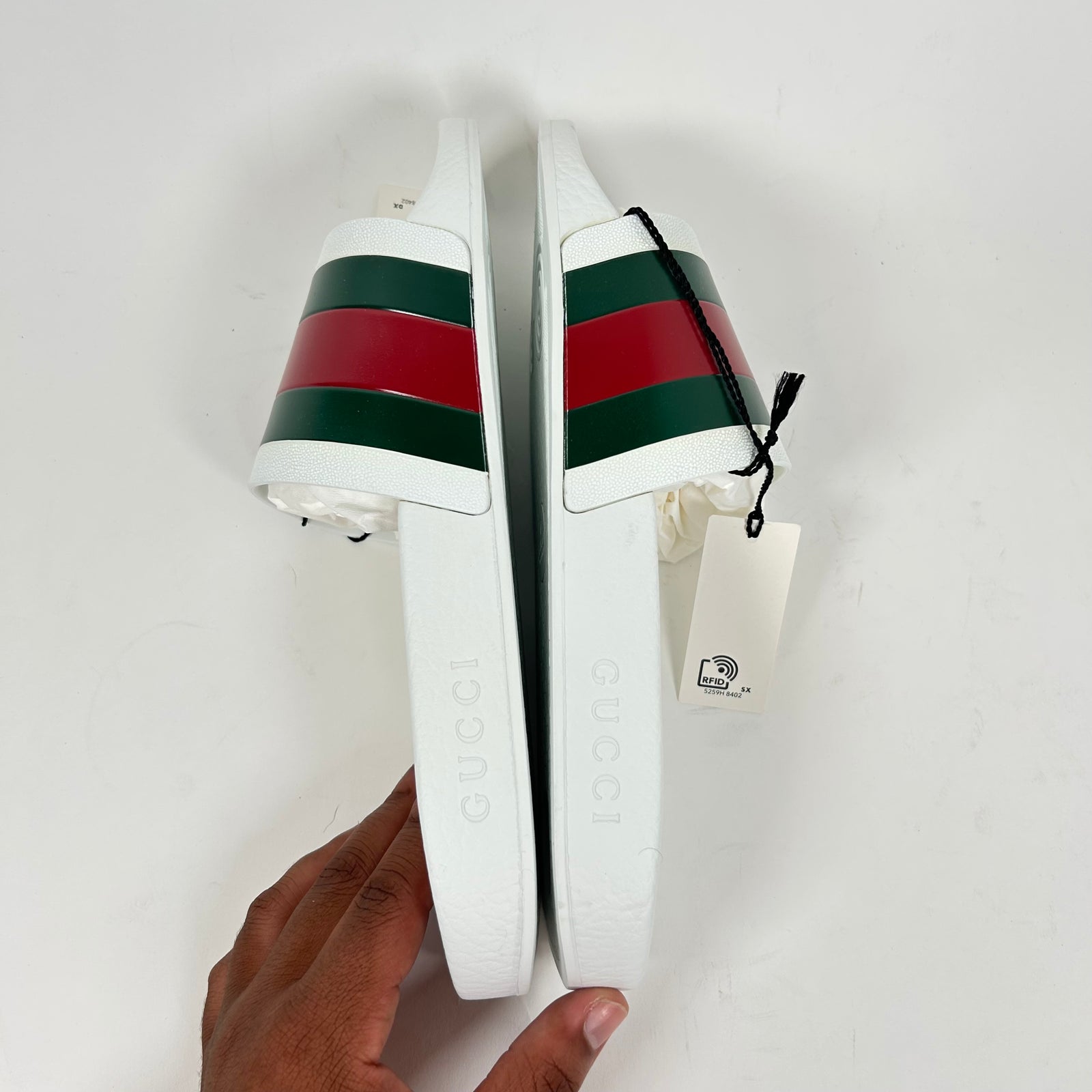 Gucci White Slides Size GG 10