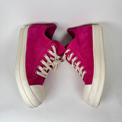 Rick Owens Pink Mainline Suede Low Ramones Size 41