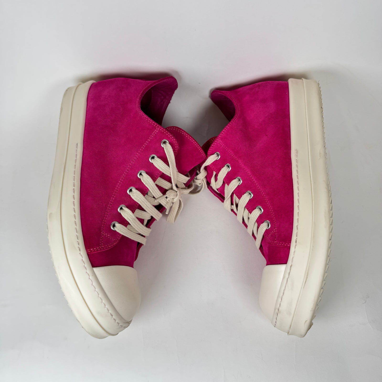 Rick Owens Pink Mainline Suede Low Ramones Size 41