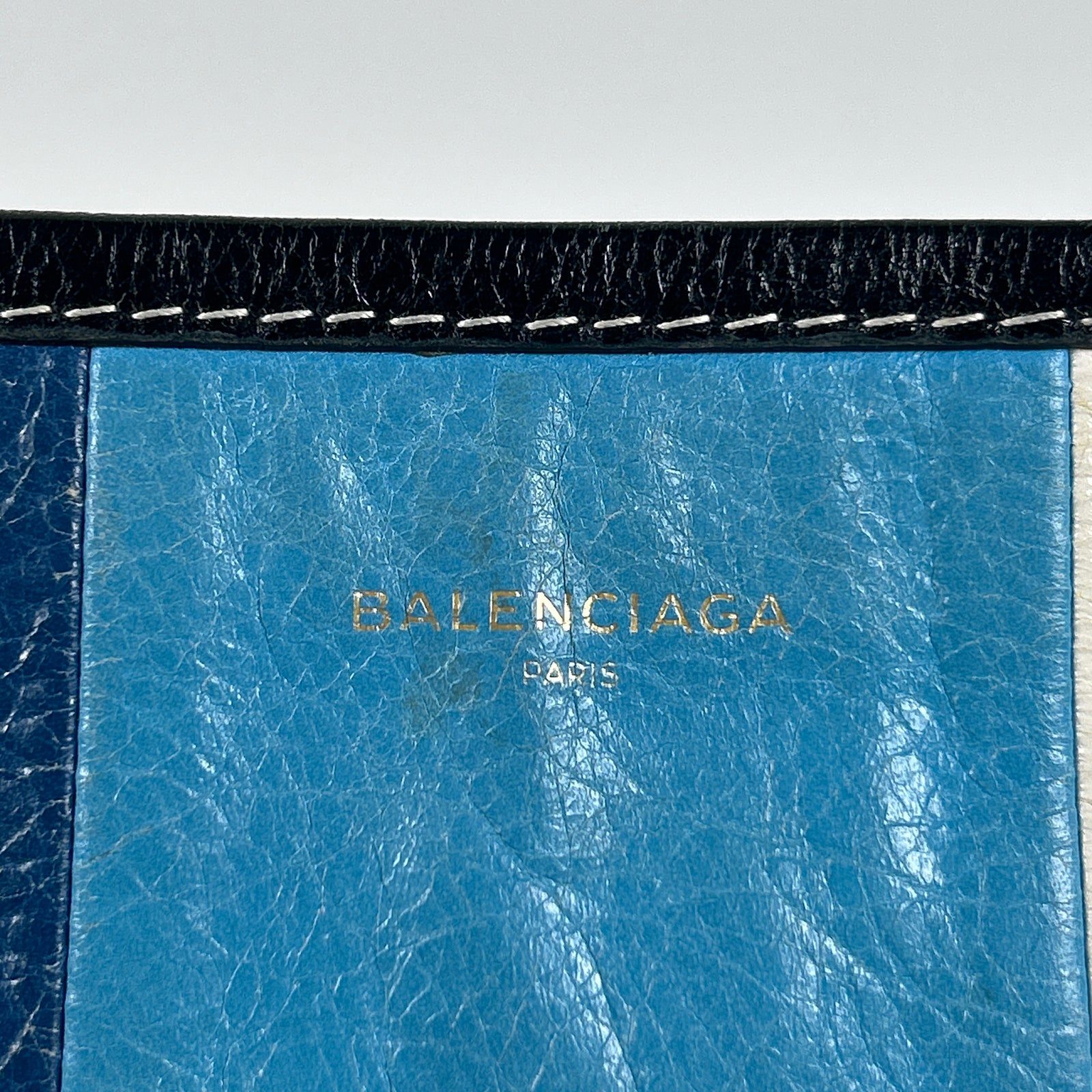 Balenciaga Bazar Striped Leather Crossbody