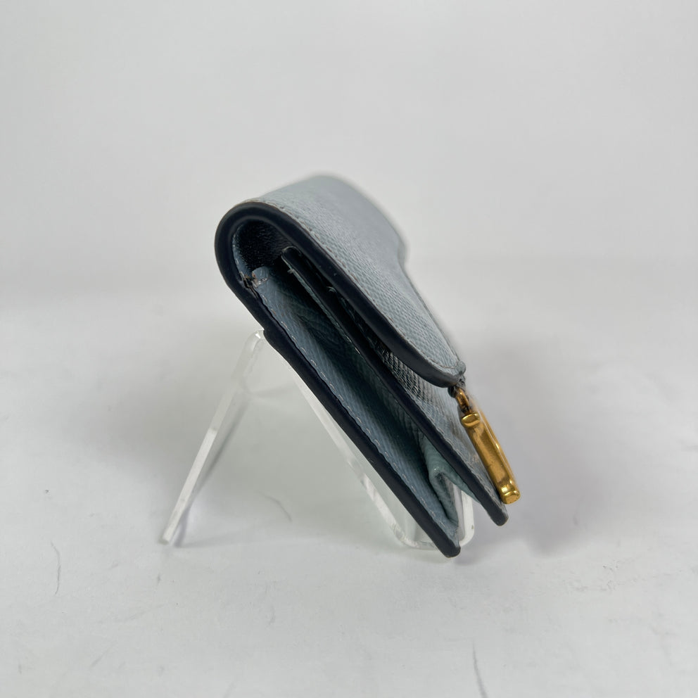 Dior Cloud Blue Saddle Lotus Wallet