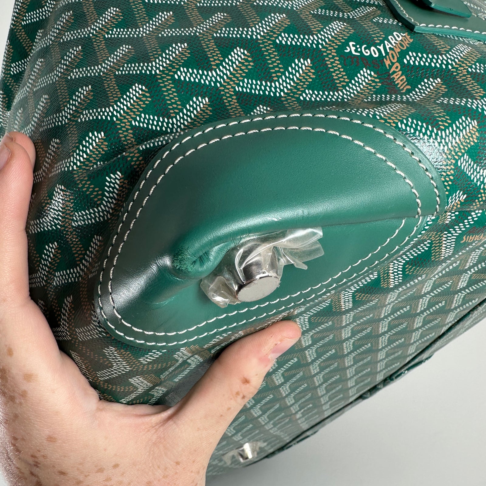 Goyard Goyardine Green Boeing 55 Travel Duffle Bag