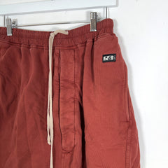 Rick Owens DRKSHDW Dark Cherry Fleece Sweat Shorts