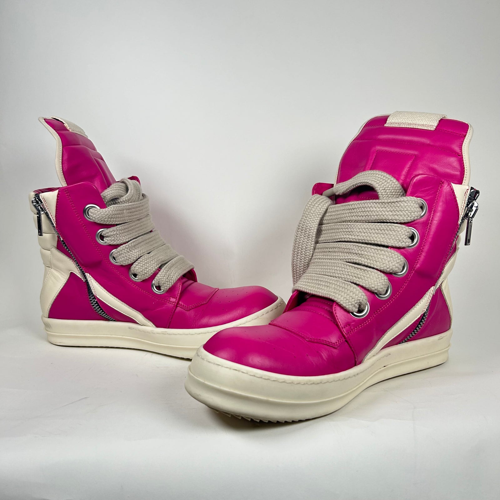 Rick Owens Pink Jumbo Lace Geobasket Size 43.5