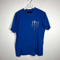 Amiri Paint Drip Logo Blue T-Shirt Size XS