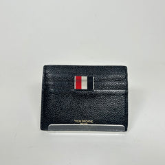 Thom Browne Black Leather Card Holder