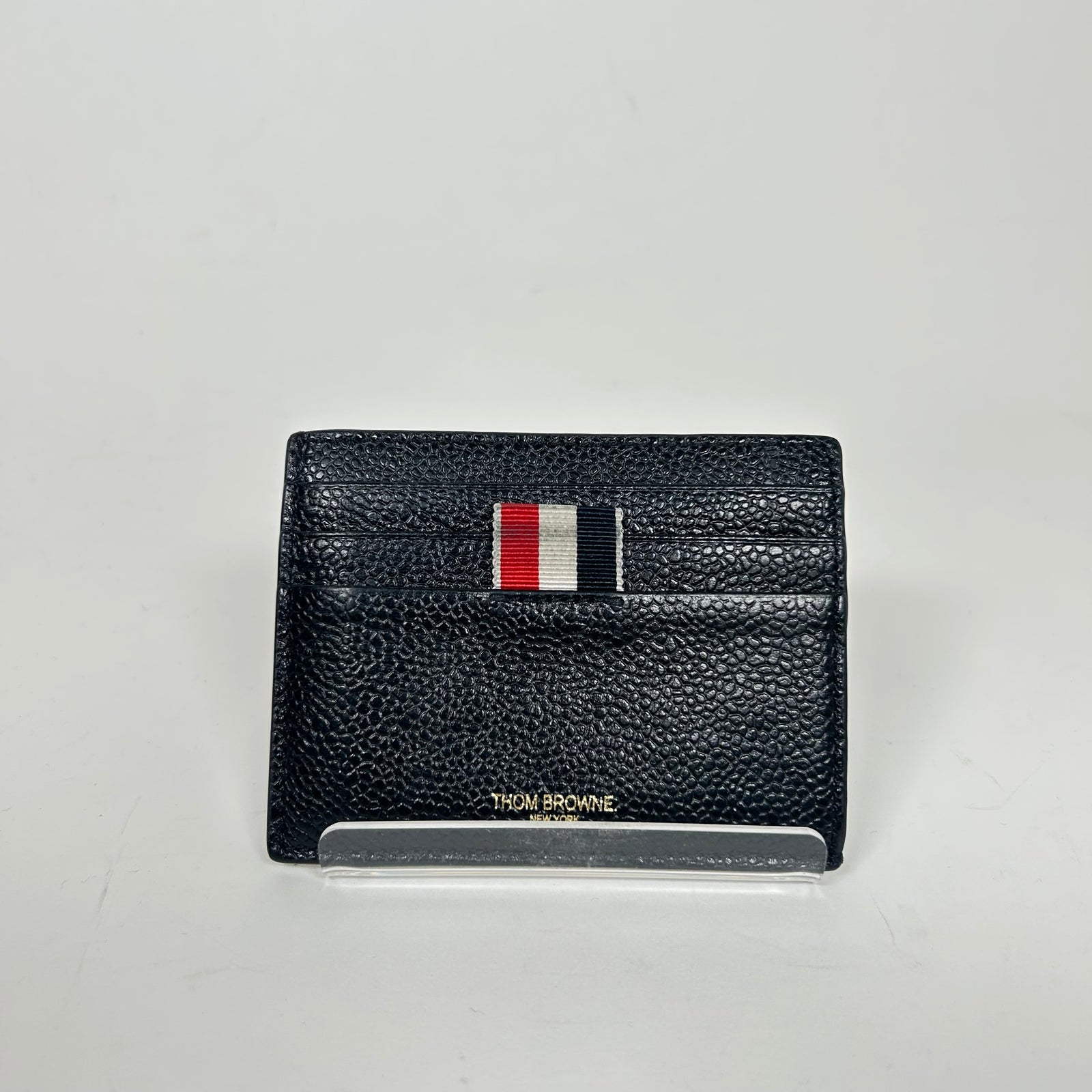Thom Browne Black Leather Card Holder