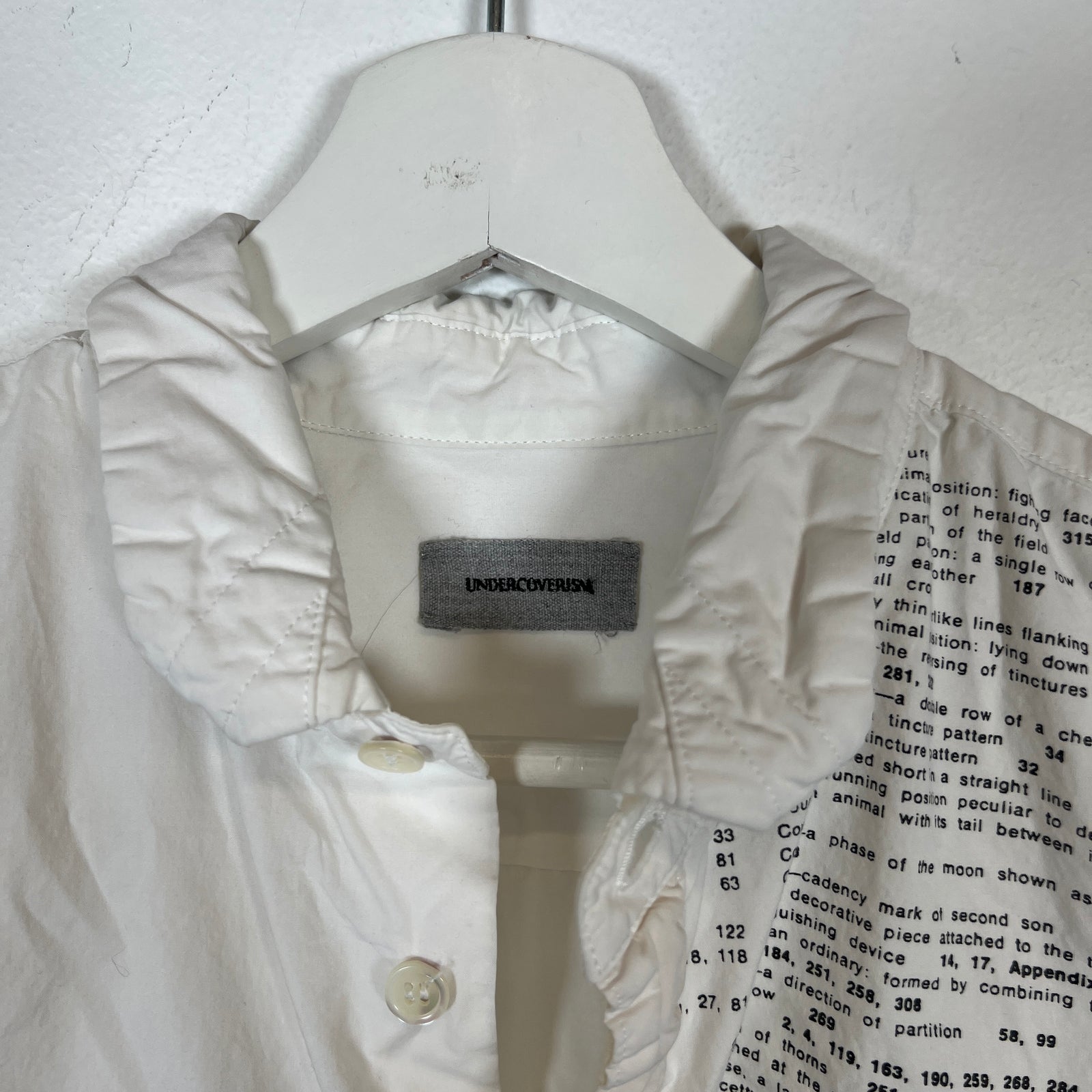 Undercover White Paragraph Button Up Size 2