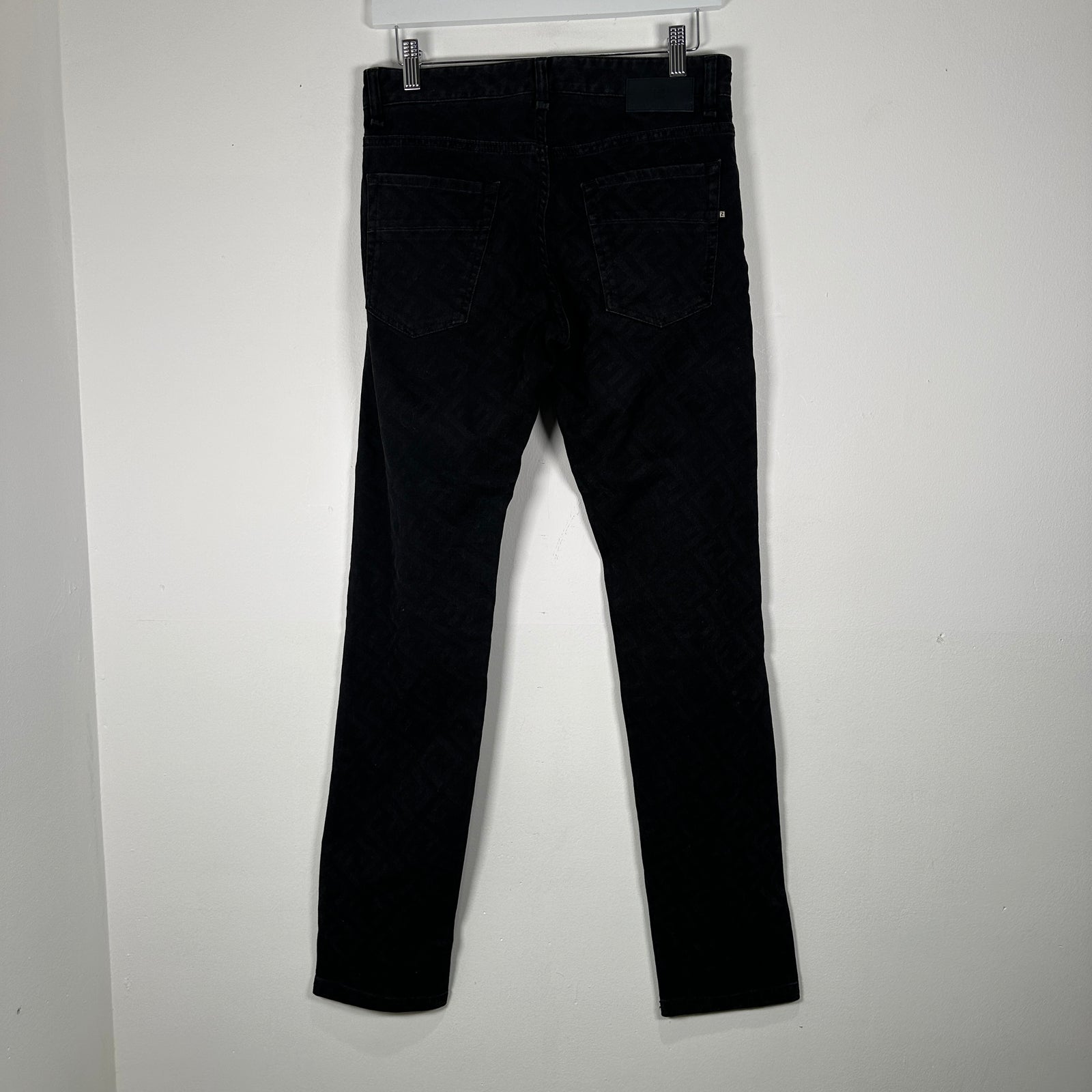 Fendi Jacquard Logo Black Jeans Size 30