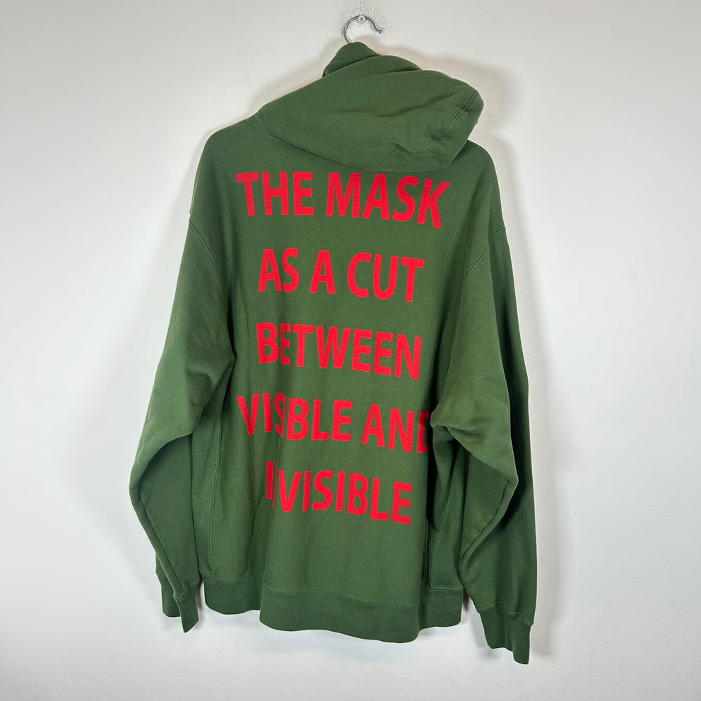 Gucci FW19 Green Manifesto Mask Hoodie Size XXL