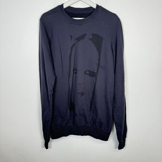 Rick Owens Navy Felpa Crewneck Size M