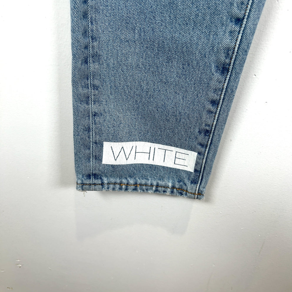 Off-White Striped Net Logo Jeans