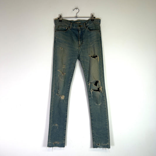 Saint Laurent Paris SS15 D05 Crash Denim Jeans