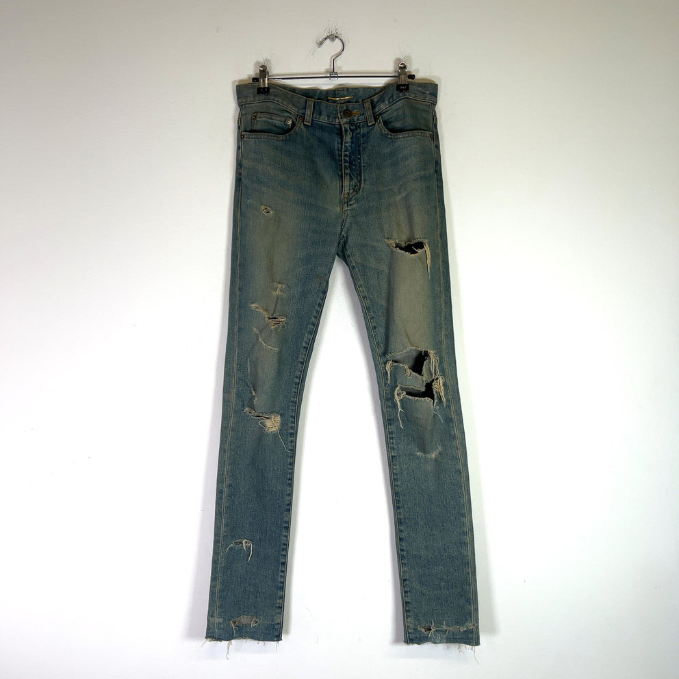 Saint Laurent Paris SS15 D05 Crash Denim Jeans